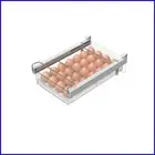 Adjustable Clear Refrigerator Drawer with 28 Grid Egg Tray & Versatile Storage