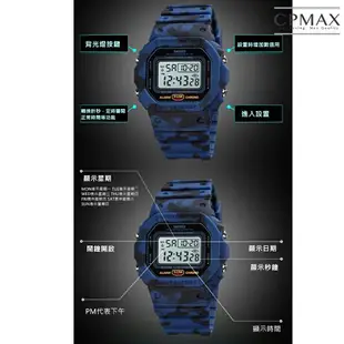 CPMAX 防震塑膠led數字電子錶 夜光手錶 手錶 學生 戶外 運動錶 鬧鈴 計時碼表 星期月份 整點報時【SW15】