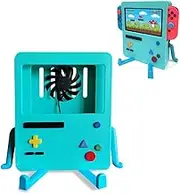 Cartoon Cute Switch Games Protective Hard Cover Case for Switch Console Controlle Game Console Cover Protective Shell for Switch Portable Video Game Stand Holder Accessory (Cooling Fan-Green)
