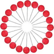 Veemoon 100pcs Red Ball Head Map Pins Round Push Pins Pearl Heads for Office School DIY and Crafts