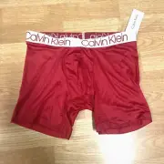 Calvin Klein Men's Boxers Trunks Microfiber Low Rise Stretch Boxer Brief Red - M