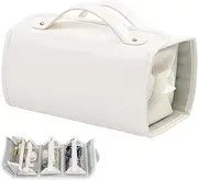 [Generic] Leather 4 in 1 Detachable Roll Up Waterproof Cosmetic Bag, Portable Makeup Organizer (A)