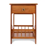 Bamboo Side Table with Drawer: Multi-Functional Sofa End Table for Plant, Flower Pot, and Storage