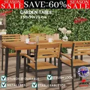 Outdoor Table Camping Table Outdoor Dining Table Solid Wood Acacia Metal Legs AU