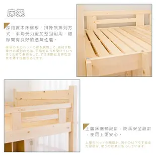 Boden-松木多功能雙層/高層床組(床架+書桌+衣櫃)