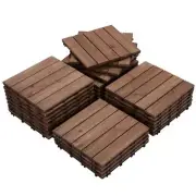 Yaheetech Interlocking Solid Fir Wood Flooring Tile 12-In X12-In (Pack Of 27)