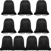 Pcs Drawstring Backpack Bags Sack Pack Cinch Tote Sport Bulk Storage 10 Black