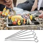 20pcs Reusable Stainless Steel Barbecue Skewer Ringed BBQ Skewers Outdoor
