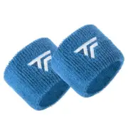 Tecnifibre Absorbent Squash Tennis Sweatband Wristbands Twin Pack - Azure Blue