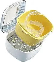Denture Cups For Soaking Dentures - Denture Cleaning Box, Retainer Cup | Leak Proof Mouth Guard Container For Home Travel Use, Bath With Secure Lid Office Bathroom Car, Easy Clean Soaking