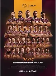 2025 NRL RUGBY BRISBANE BRONCOS CHAMPION TEAM PLAYER POSTER,BARGAIN,1
