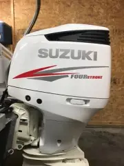 Suzuki 225 hp FourStroke Outboard Engine Decal Kit MARINE VINYL silver & red