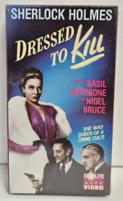 Sherlock Holmes Dressed To Kill VHS Basil Rathbone Nigel Bruce Crime Cult B & W