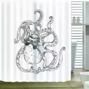 There Are Legg Octopuses 3D Shower Curtain Waterproof Fabric Bathroom Decoration