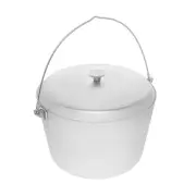 CAMP CAST ALUMINUM OUTDOOR COOKING POT PAN WOK CAULDRON KETTLE W LID 9L 305 oz