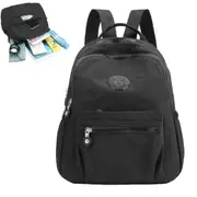 Ladies Backpacks Small Nylon Casual Lightweight Shopping Bag for Women-Black