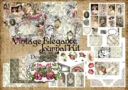 25 Page A4 Vintage Elegance Junk Journal Kit