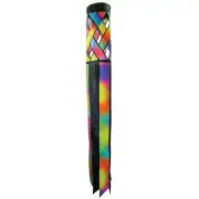 5216 — Jewel Diagonal Weave 60" Windsock — Colorful Lattice Windsock with Col...