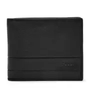 NEW FOSSIL LUFKIN BLACK LEATHER BIFOLD MEN'S WALLET
