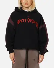 [The Anti Order] The Anti Order Mosh Boxy Hoodie Sunfade Black/red - Size XL XL Sunfade Black/R