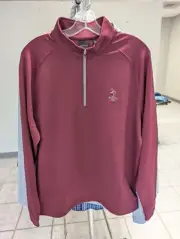 NWT MEN'S DUNNING GOLF PULLOVER, SIZE: M, COLOR: CLARET (M6)