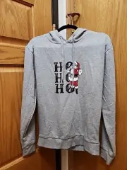 Denim & Flower Ricky Singh Holly Jolly Hoodie Small Grey "Ho Ho Ho" Santa