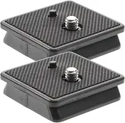 SUPVOX 2pcs 41mm Quick Release Plate for Camera Tripod Mount, Abs and Metal, 1/4 Inch Screw, Durable and Anti-Slip, Black