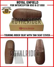 Fits Enfield INTERCEPTOR 650 & GT 650 TOURING RIDER SEAT WITH TAN SEAT COVER