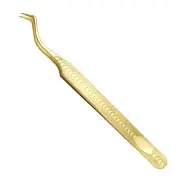 Women Portable Phoenix Eyelash Extension Tweezers for Vacation Gold Tone