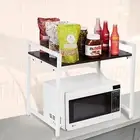 Palomino Multipurpose White Iron Wood Microwave Oven Kitchen shelf Rack