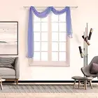 Window Curtain Light Transmission Privacy Protection Waterfall Valance Sheer