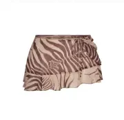 NWT SKIMS X Roberto Cavalli Zebra Print TIE SIDE MINI SKIRT MEDIUM