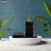 Handmade Black Marble Bathroom Set of 3/ Marble Soap Dispenser, Soap Dish, Tray