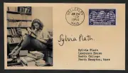 Sylvia Plath Poet collector envelope w original period 1950s stamp *OP1186
