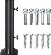 OLLIDOT Patio Umbrella Base, Heavy Duty Deck Umbrella Mount, Outdoor Umbrella Flag Pole Holder Stand Base for 2.5-4.5 cm Pole, Umbrella Base for Pool, Patio Table, Balcony, Decks, 1PC, Black