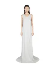 x-long flared dress S,M White