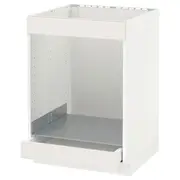METOD / MAXIMERA base cab for hob+oven w drawer, white/Veddinge white, 60x60x80 cm