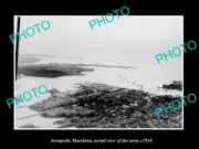 OLD POSTCARD SIZE PHOTO ANNAPOLIS MARYLAND, AERIAL VIEW OF THE TOWN c1930