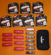 New HOHNER GOLDEN MELODY SET 7 Harmonicas A Bb C D E F G w/ ZipCase harp