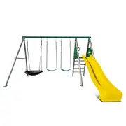 Lifespan Kids Europa Heavy Duty Swing Set with 2.2m Yellow Slide