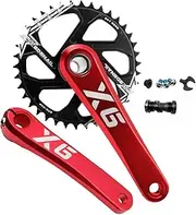 Bicycle Crankset, Mountain Bike Hollow Integrated Crankset 170/175mm GXP MTB Aluminum Alloy Cranksets 32T 34T 36T 38T Narrow Wide Tooth Chainring Crank Arm
