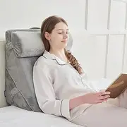 Wedge Pillows Set for Sleeping - Bed Wedge Pillow for After Surgery, Adjustable Memory Foam Head Support Cushion- Folding Pillow Wedge System for Acid Reflux, Gerd, Snore, Ultra Soft Velvet Cover