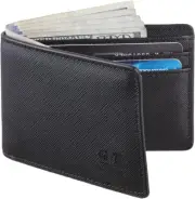 Gostwo Mens Slim Minimalist Front Pocket Wallet Genuine Leather ID Window Card