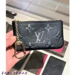 【法國二手】LV 路易威登 POCHETTE CLÉSM80879經典 黑色 壓紋 拉鏈 零錢包 皮夾 短夾 鑰匙包