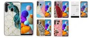 For Samsung Galaxy A21 S215DL A215W A215U1 Luxury Chrome Glitter Cover Case + TG