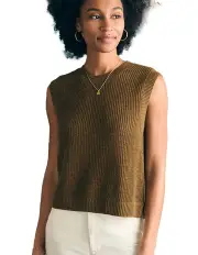 [Faherty] Miramar Linen Muscle Tank in Olive
