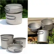 400ml+800ml+1.2L/295g KP6014 Camping BBQ Picnic Cookware Set Titanium Pot