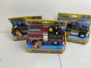3 Tonka Toughest Minis Firetruck Toy First Responders Cop Car & Cop Truck Bundle