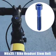 Blue Universal M6x35 Bike Stem Bolt Bike Headset Stem Bolt Bike Bicycle Metal