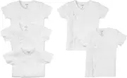 [Carter's] Carters Unisex Baby 5-Pack Short Sleeve Side Snap Tee, White